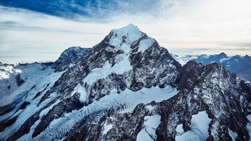 landscape, hills, snow, clouds, rocks, nature, mount Cook