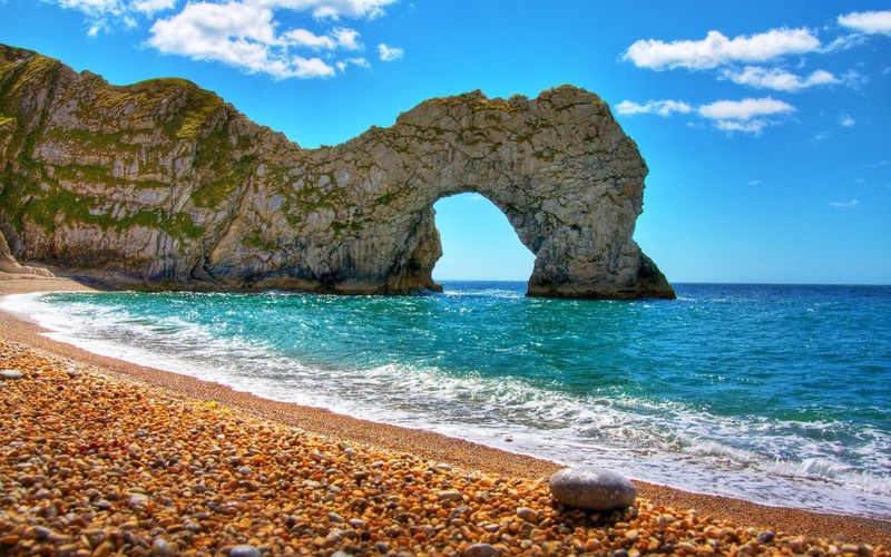 rocks, beach, landscape, Durdle Door