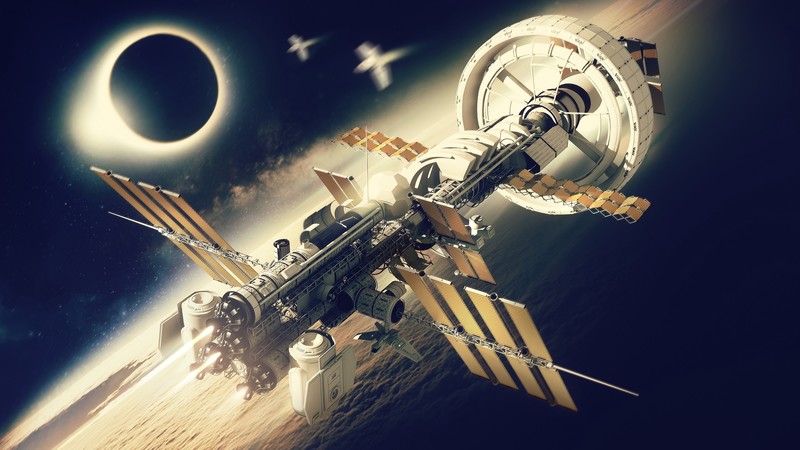 space, space art, science fiction, spacestation, digital art, SpaceX, spaceship