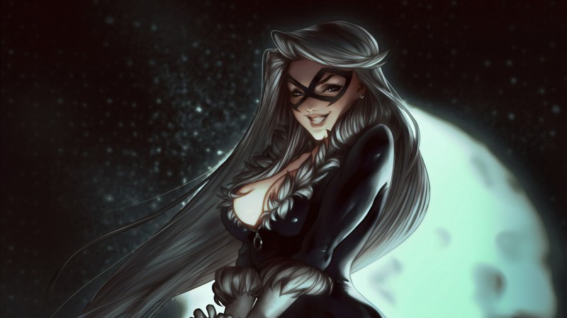 black, artwork, Black Cat (character), Marvel Comics, Spider-Man