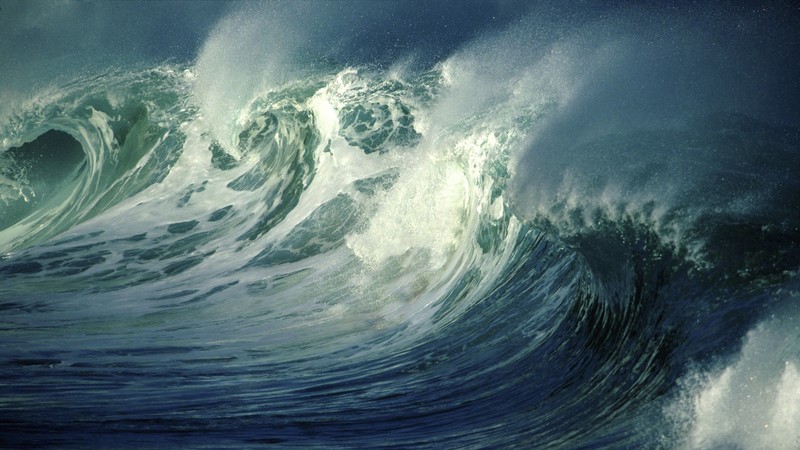 waves, water, mist