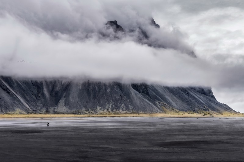 mountains, nature, landscape, outdoors, clouds, walking, gray