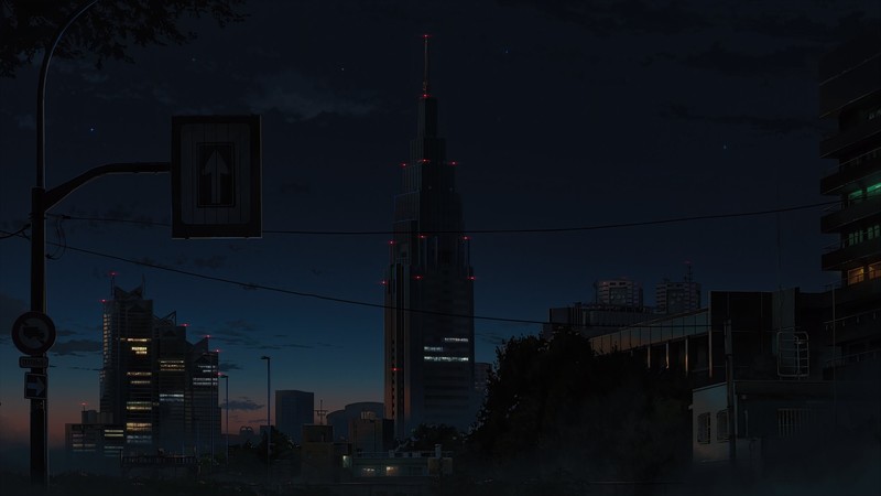 anime, night, urban, landscape, sky, city, Kimi no Na Wa, Your Name