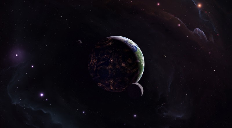 dark, space, planet, digital art, space art