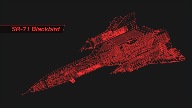 Lockheed SR-71 Blackbird, blueprints, minimalism, simple background, red, engineering, black background
