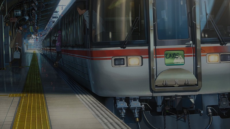 anime, landscape, train station, train, Kimi no Na Wa, Your Name