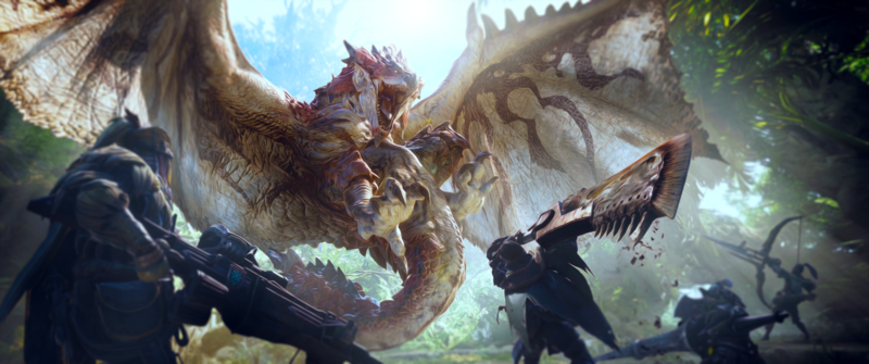 Monster Hunter: World, Monster Hunter, video game art, Rathalos, RPG