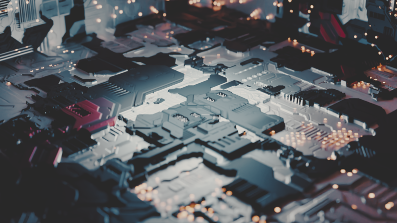 motherboards, 3D, futuristic, abstract