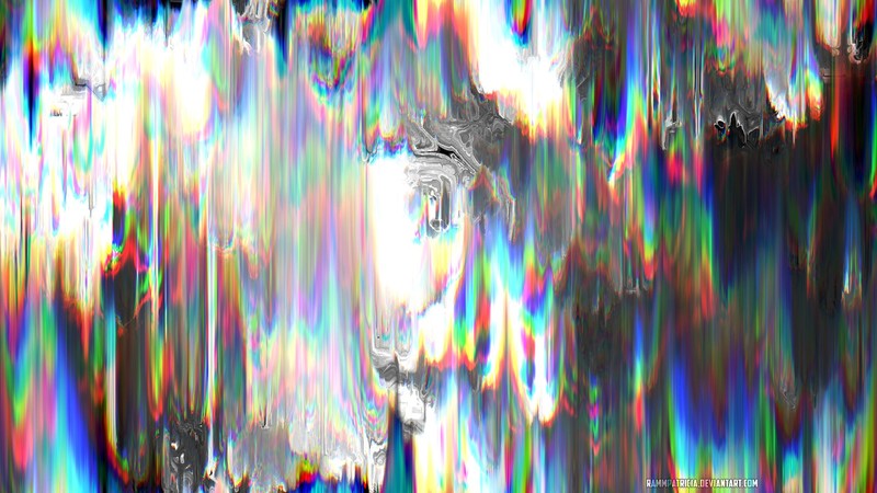 RammPatricia, digital art, abstract, digital, colorful, iridescent, metal, reflection, glitch art