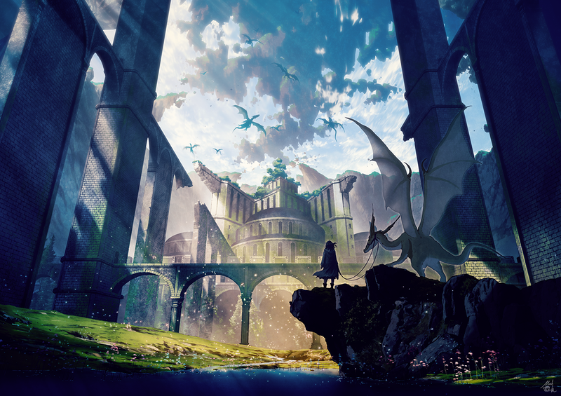 anime, anime girls, digital art, artwork, 2D, portrait, landscape