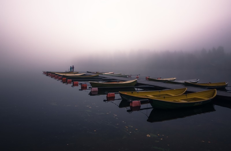 nature, vehicle, water, boat, outdoors, mist, gloomy, lake