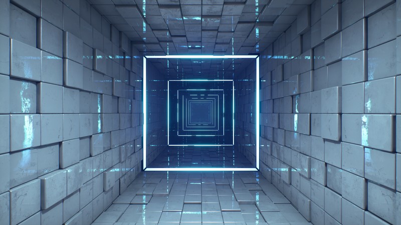 screen shot, video games, Q.U.B.E. 2, hallway, cube