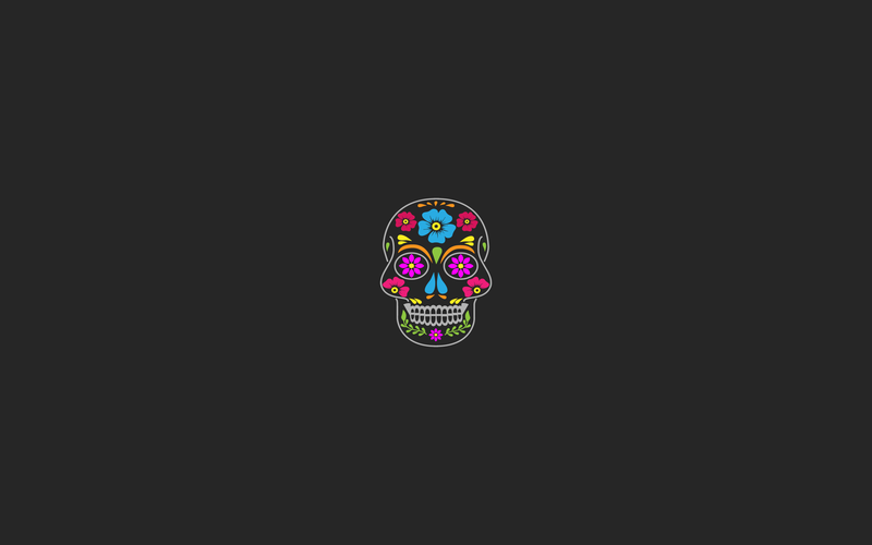 skull, Dia de los Muertos, minimalism, artwork