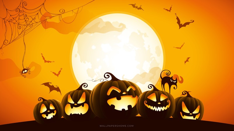 Halloween, spooky, pumpkin, digital art