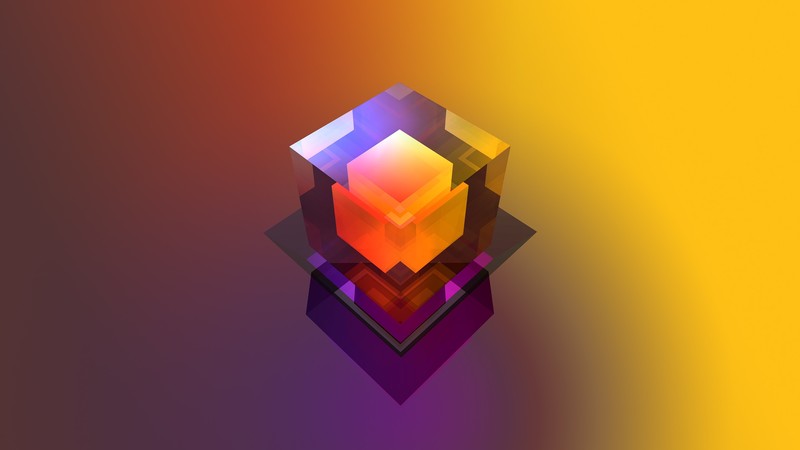 Justin Maller, artwork, abstract, digital, digital art, Facets, cube, geometric figures