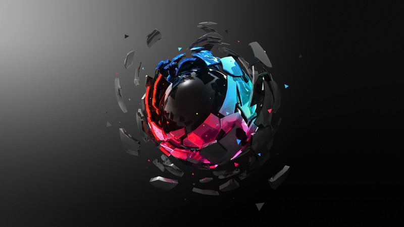 Justin Maller, artwork, abstract, digital, digital art, Facets, geometric figures
