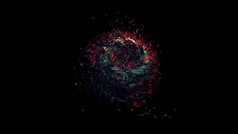 Justin Maller, artwork, abstract, digital, digital art, Facets, black background