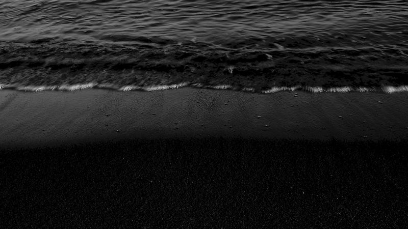 ocean, bw, surf, shore, wave, 4k