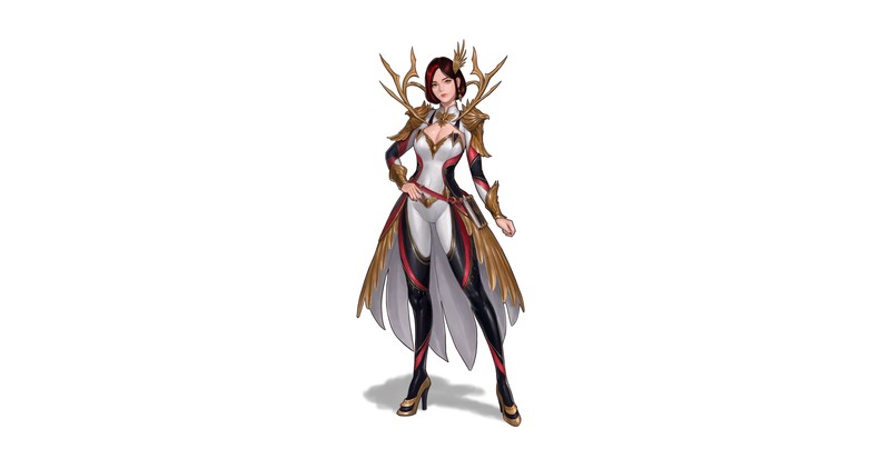 simple background, white background, artwork, fantasy art, fantasy girl