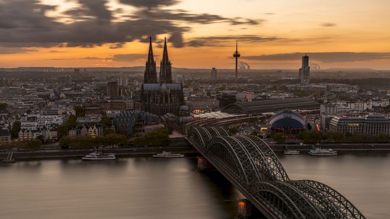 bridge, architecture, gothic, cologne, germany, 4k