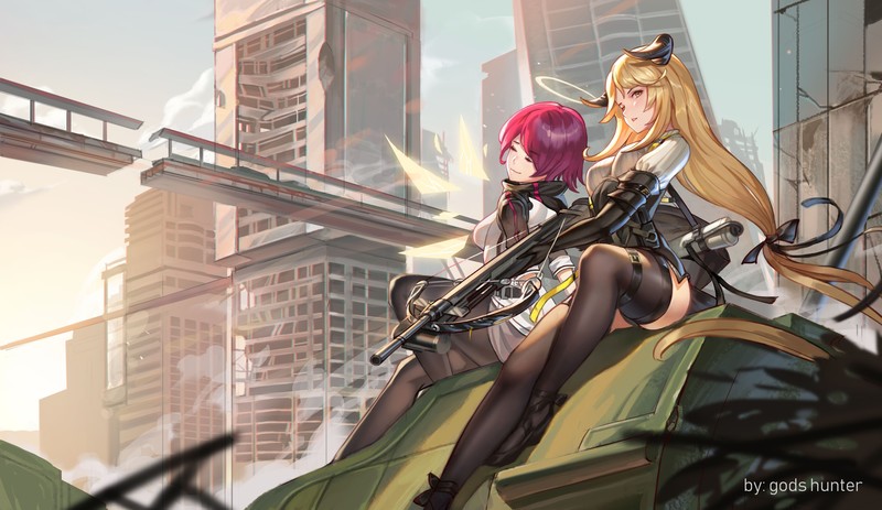 anime, anime girls, digital art, artwork, 2D, portrait, Arknights, Exusiai (Arknights), Meteorite(Arknights)