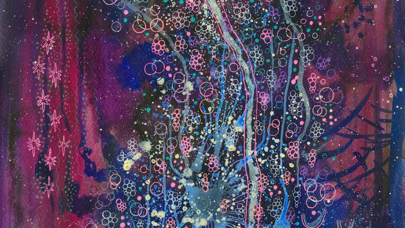 watercolor, paint, patterns, lines, circles, spots, dots, multi-colored, 4k