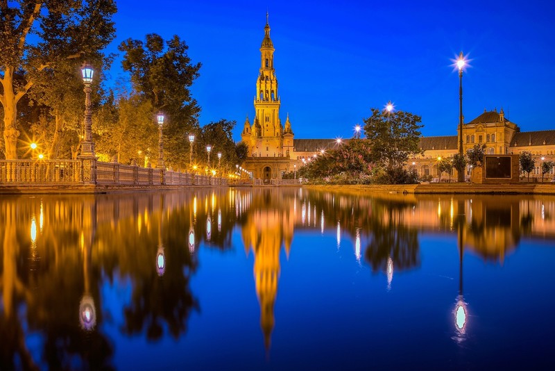 reflection, city, cityscape, Spain, Andalusia, Sevilla