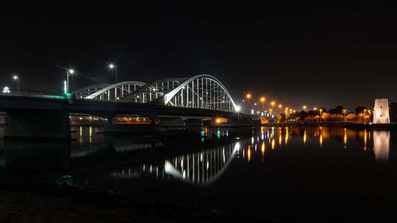 bridge, architecture, night city, abu dhabi, united arab emirates, 4k
