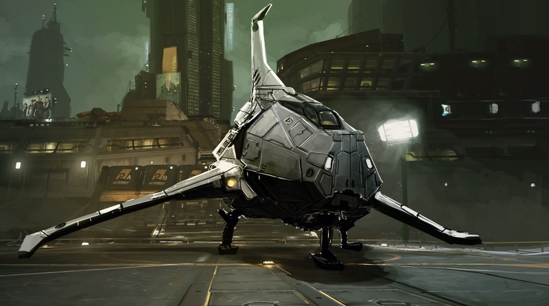 Elite: Dangerous, science fiction, vehicle, futuristic, video game art, Kev-Art