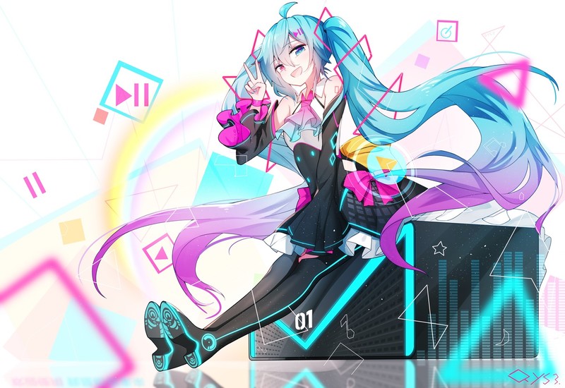 anime, anime girls, digital art, artwork, 2D, portrait, Hatsune Miku, 千夜QYS3