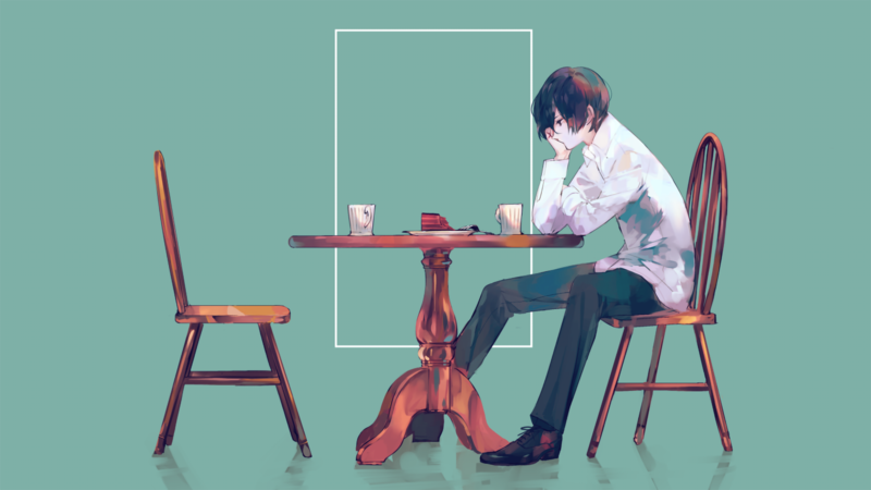 anime, simple, anime boys, coffee