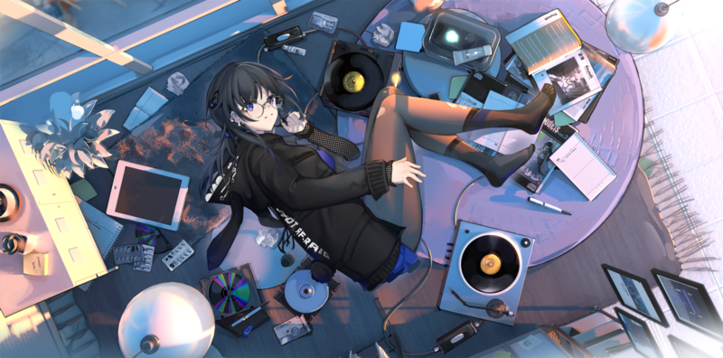 anime, anime girls, music