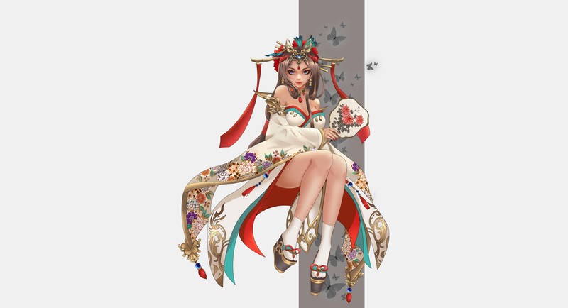 simple background, white background, fantasy girl, fantasy art