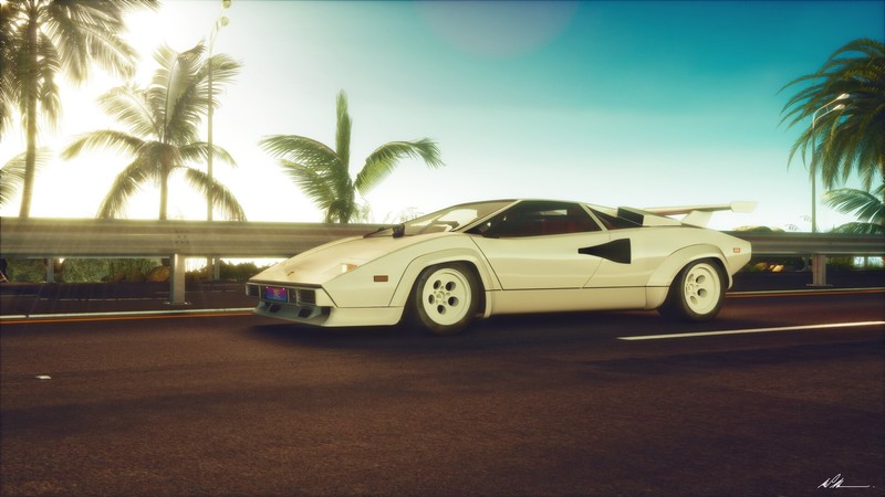 car, artwork, vehicle, render, Grand Theft Auto, synthwave, Retrowave, pop-up headlights
