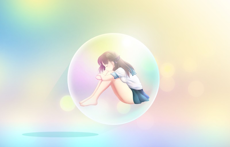 bubble, school uniform, anime, anime girls