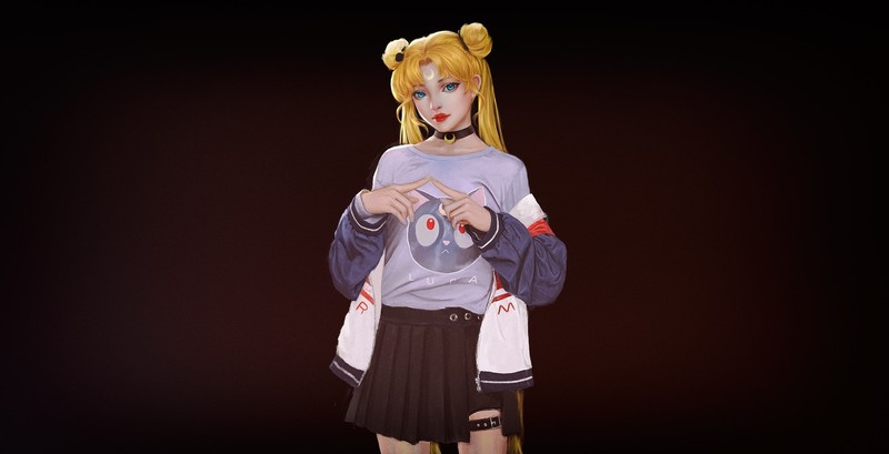 anime, anime girls, simple background, blonde, Sailor Moon