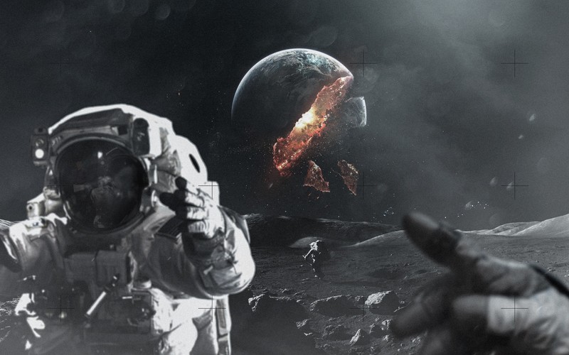 apocalyptic, space, planet, space art, astronaut, digital art