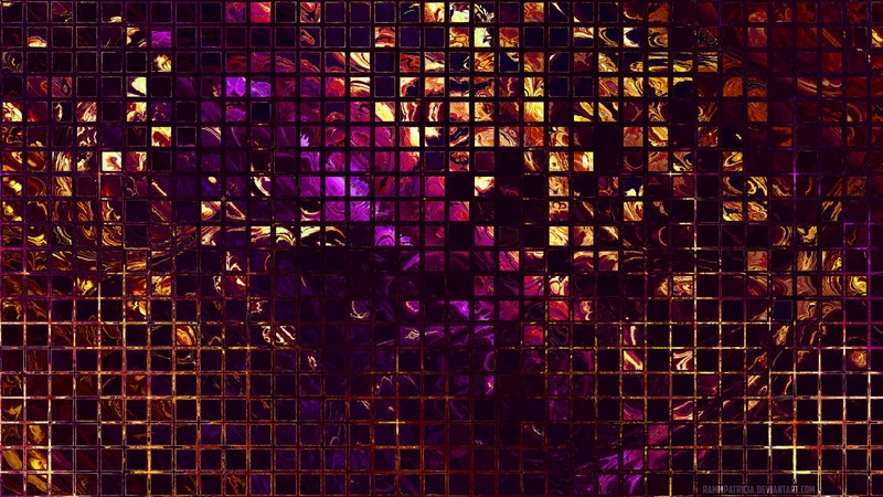 abstract, RammPatricia, digital art, mosaic, cube, square, watermarked
