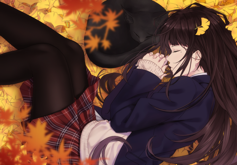 anime, anime girls, flowers, long hair