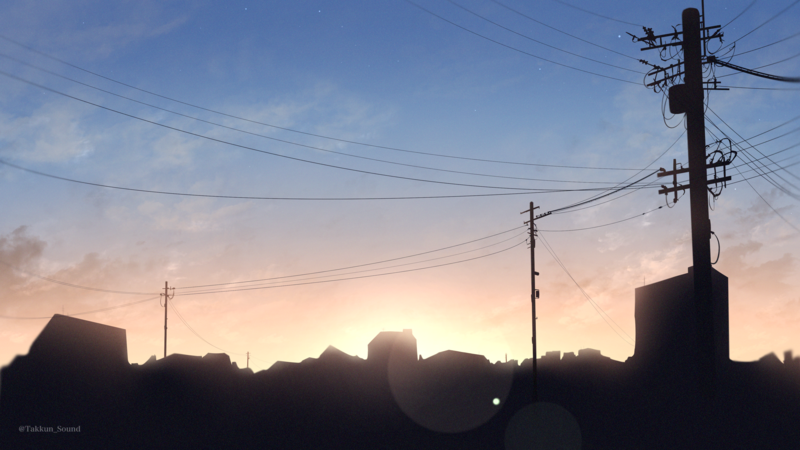 anime, city, sky, landscape
