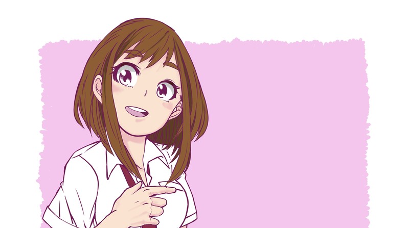 anime, Boku no Hero Academia, Uraraka Ochako, simple, simple background
