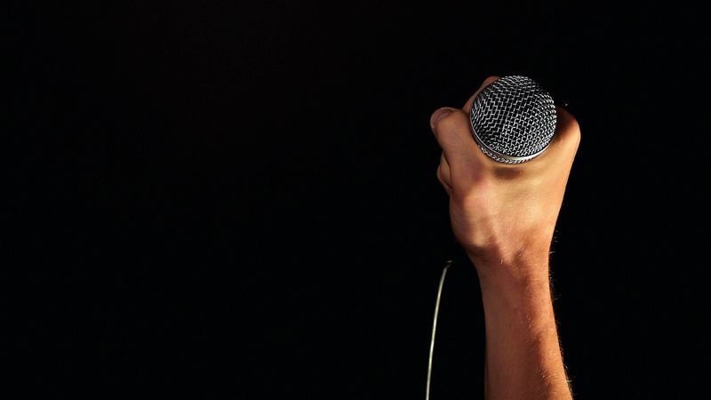 microphone, hand, music, acoustics, 4k