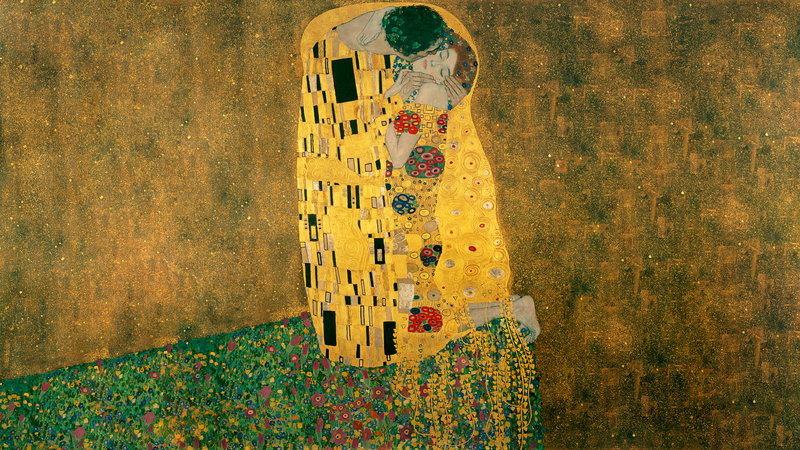 Gustav Klimt, kissing, classic art