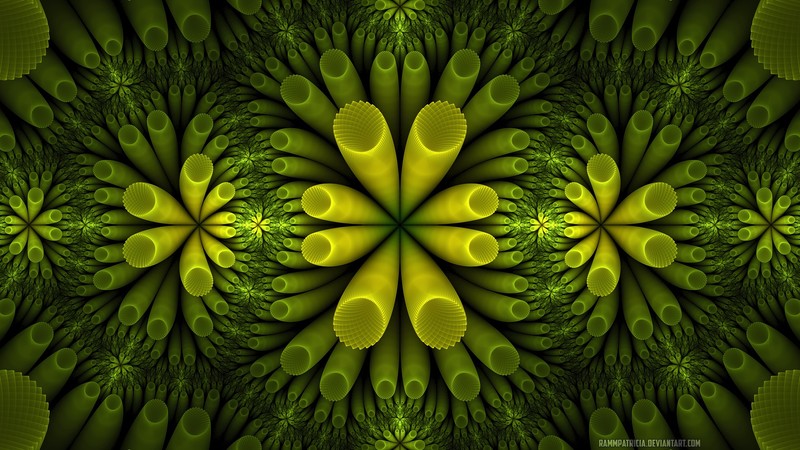 fractal, microscopic, plants, abstract, digital art, chaotica, RammPatricia, nature, watermarked