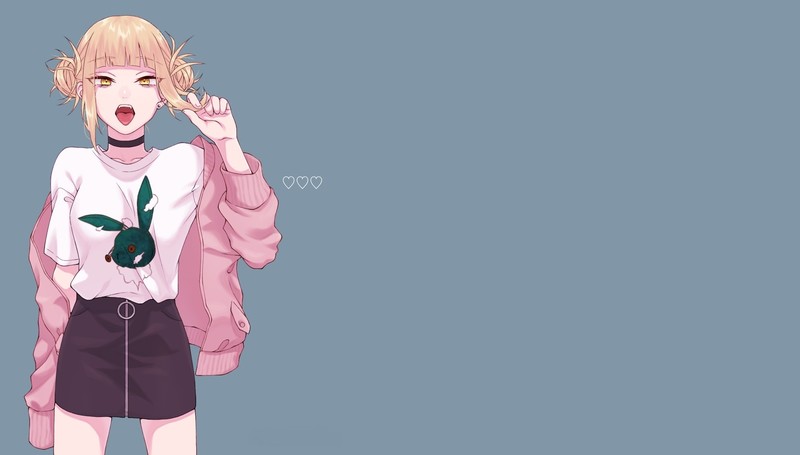 anime, Boku no Hero Academia, anime girls, Himiko Toga, simple, simple background