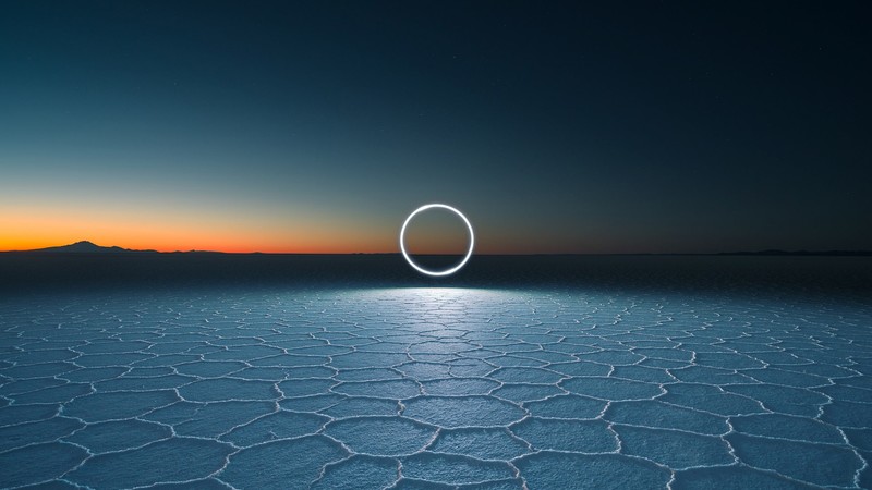 Reuben Wu, long exposure, photography, circle, salt lakes, sunset, light painting