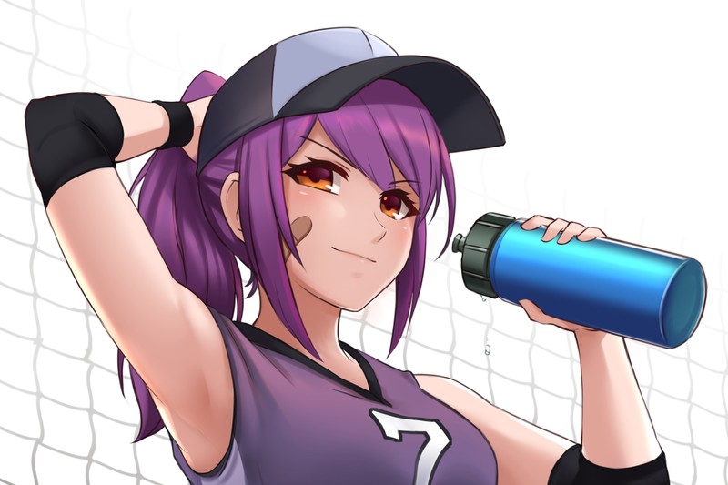 anime, original characters, bonnet, anime girls, sports, purple hair