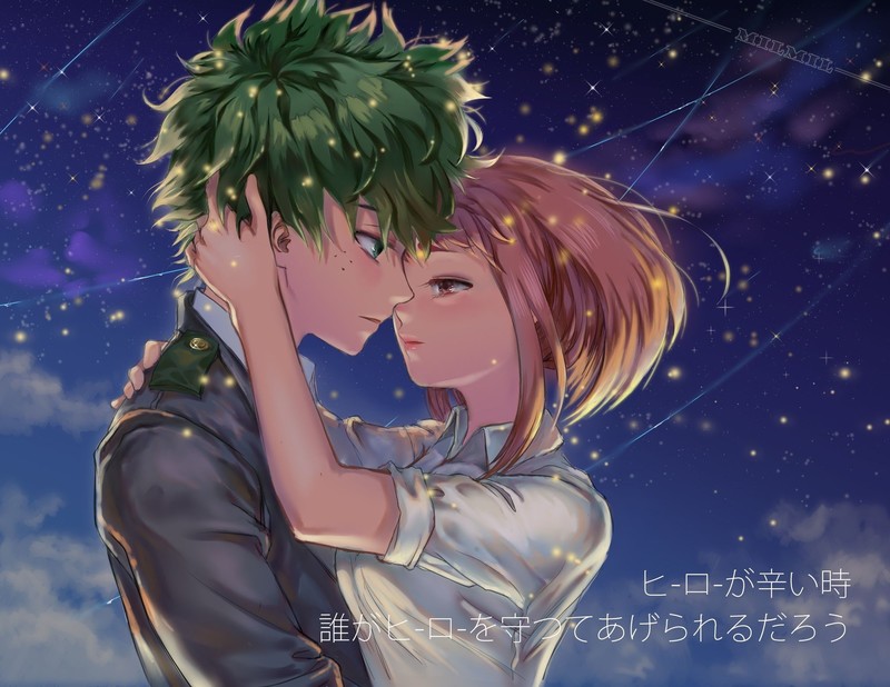anime, Boku no Hero Academia, Izuku Midoriya, Midoriya Izuku, Uraraka Ochako