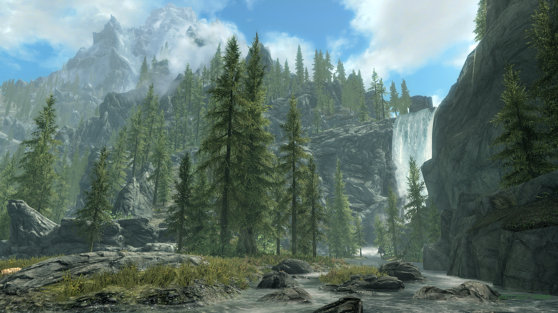 Skyrim Remastered, The Elder Scrolls V: Skyrim, PC gaming, screen shot, waterfall