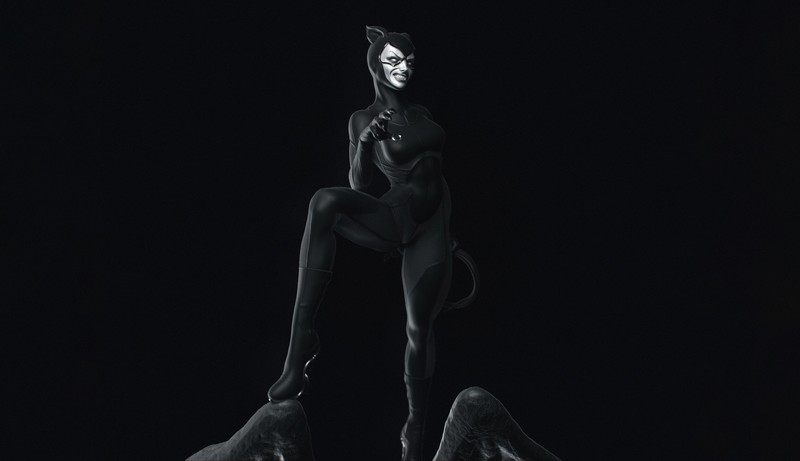 dark, Batman, Catwoman, fantasy girl, artwork